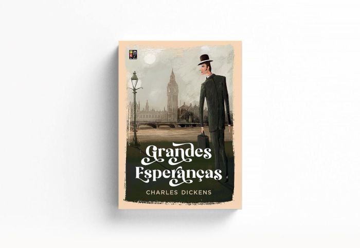 Capa do livro Grandes Esperanças, de Charles Dickens, em atmosfera sombria e vitoriana