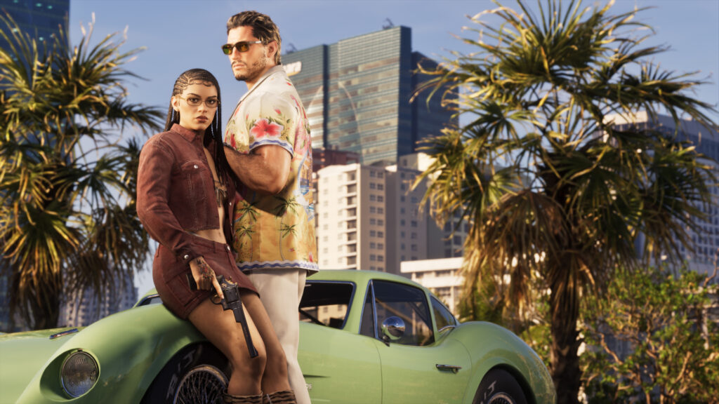 Jason e Lucia em GTA 6 durante a campanha do jogo