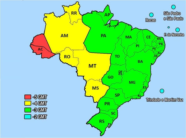 horarios no Brasil